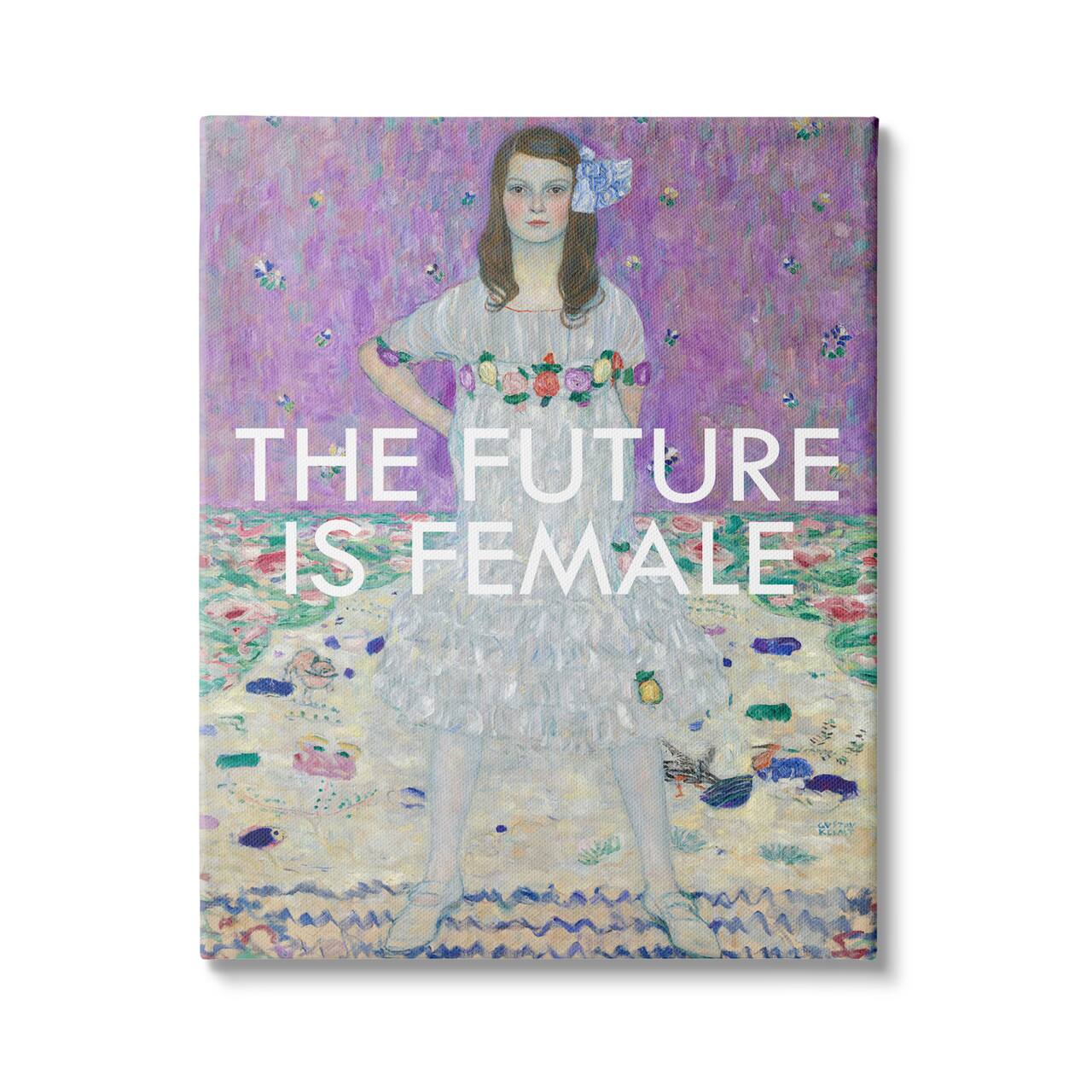 Stupell Industries The Future is Female Vintage Girl Powerful Stance Canvas Wall Art